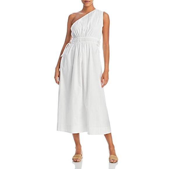 Faithful the Brand La Ora Womens Cotton Mid-Calf MIDI Dress white US 8 - Picture 1 of 11